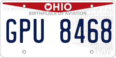 OH license plate GPU8468