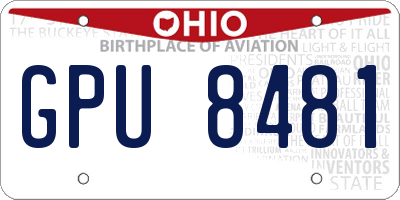 OH license plate GPU8481