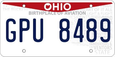 OH license plate GPU8489