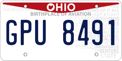 OH license plate GPU8491
