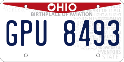 OH license plate GPU8493