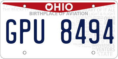 OH license plate GPU8494