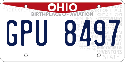 OH license plate GPU8497