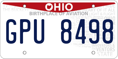 OH license plate GPU8498