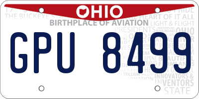 OH license plate GPU8499