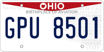 OH license plate GPU8501