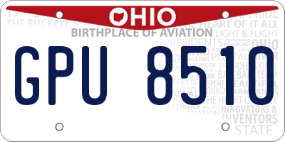 OH license plate GPU8510