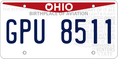 OH license plate GPU8511