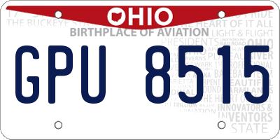 OH license plate GPU8515