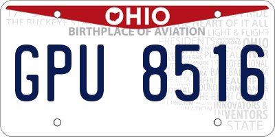 OH license plate GPU8516