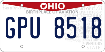 OH license plate GPU8518