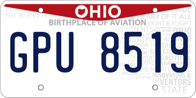 OH license plate GPU8519
