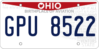 OH license plate GPU8522