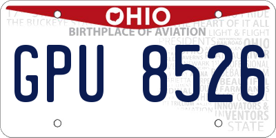 OH license plate GPU8526