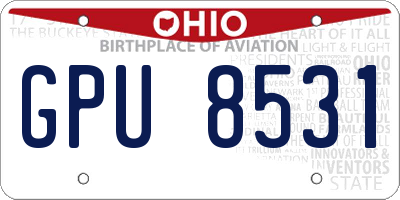 OH license plate GPU8531