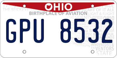 OH license plate GPU8532