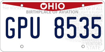 OH license plate GPU8535