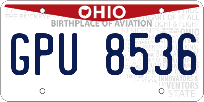 OH license plate GPU8536