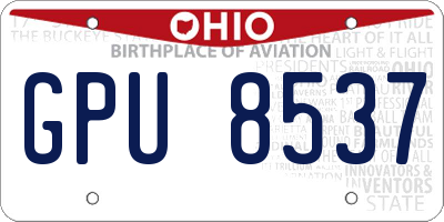 OH license plate GPU8537