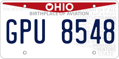 OH license plate GPU8548