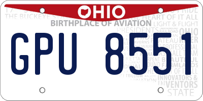OH license plate GPU8551