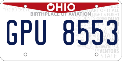 OH license plate GPU8553