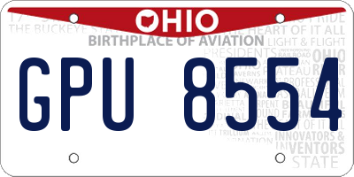 OH license plate GPU8554