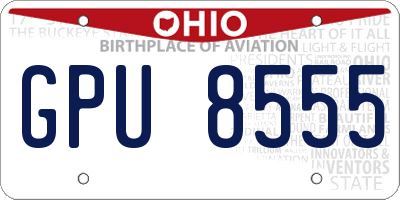 OH license plate GPU8555