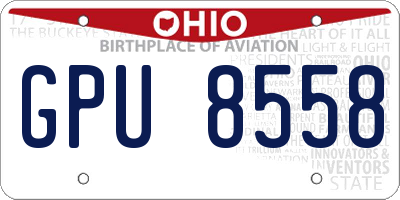 OH license plate GPU8558