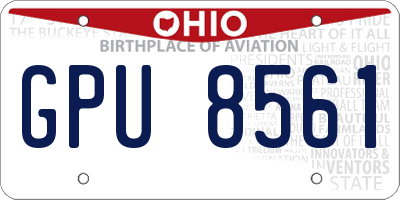 OH license plate GPU8561