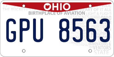 OH license plate GPU8563
