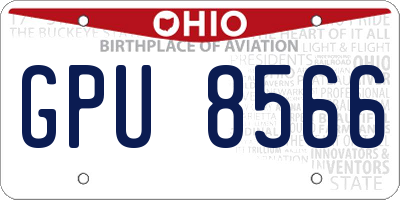 OH license plate GPU8566