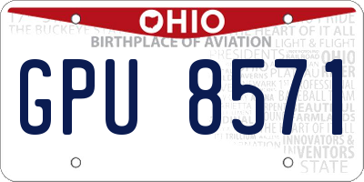 OH license plate GPU8571