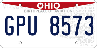 OH license plate GPU8573