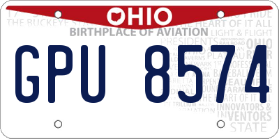 OH license plate GPU8574