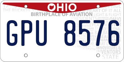 OH license plate GPU8576