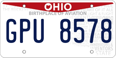 OH license plate GPU8578