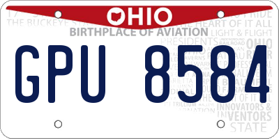 OH license plate GPU8584