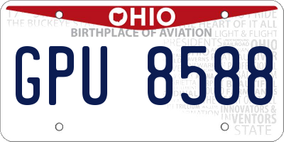 OH license plate GPU8588