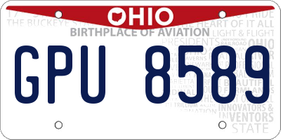 OH license plate GPU8589