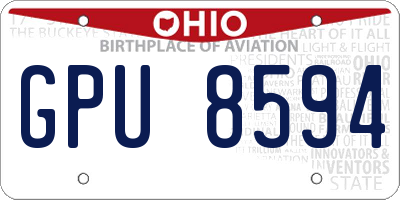 OH license plate GPU8594