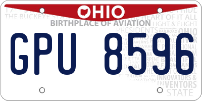 OH license plate GPU8596