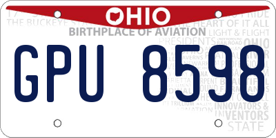 OH license plate GPU8598