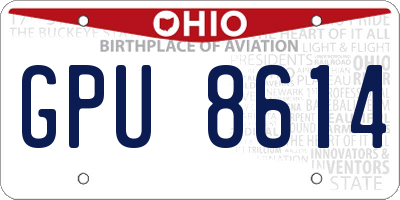 OH license plate GPU8614