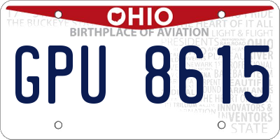 OH license plate GPU8615