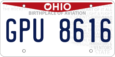 OH license plate GPU8616