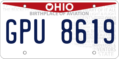 OH license plate GPU8619