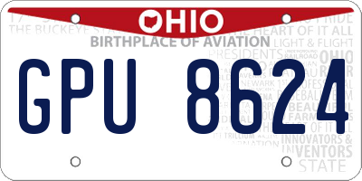 OH license plate GPU8624