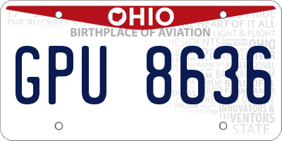 OH license plate GPU8636