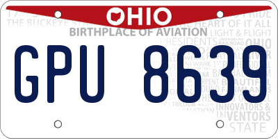 OH license plate GPU8639
